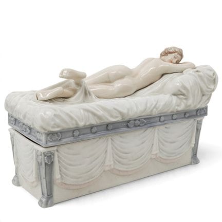 Unicorn Studio Porcelain Nude Figural Lid Box 20th