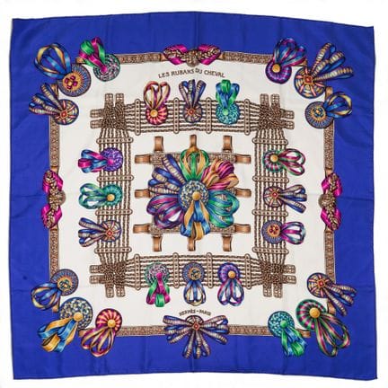 Hermes Style "Carre 90 Les Rubans du Cheval" Silk 