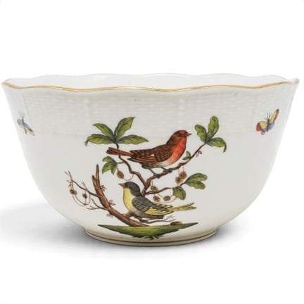 Herend Rothschild Bird Round Porcelain Bowl 20th c