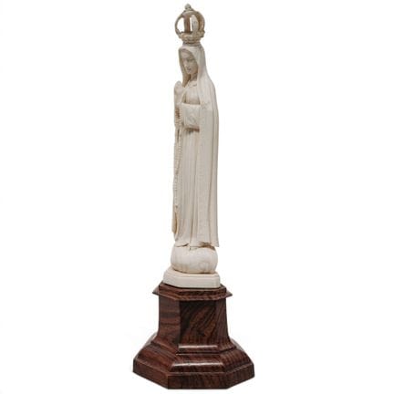 Antique Portuguese Carved Bone "Our Lady of Fatima
