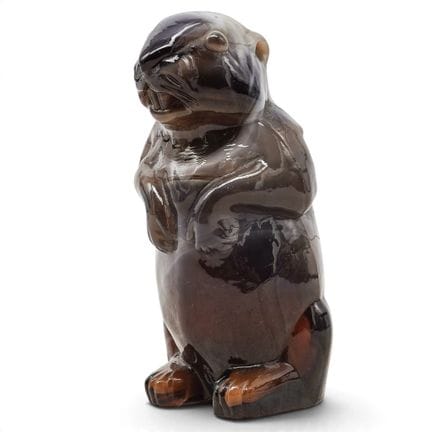Vintage Carved Agate Chipmunk Figurine 20th Centur