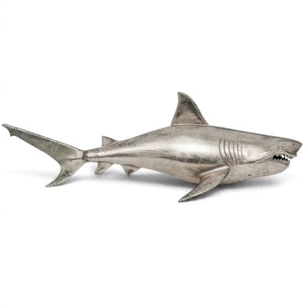 Vintage Aluminum Wall Mount Shark Sculpture Late 2