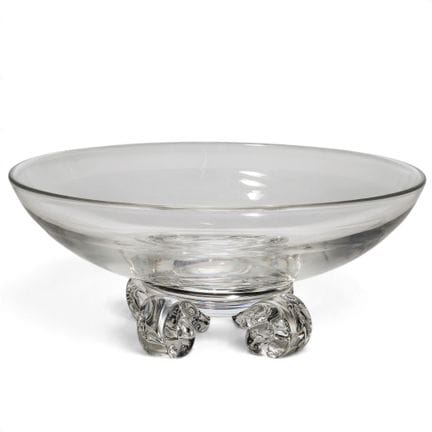 Steuben Clear Crystal Scroll Footed Bowl Early 20t