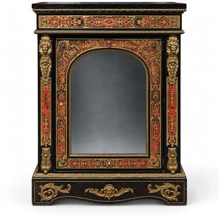 Antiker französischer Boulle-Vitrinenschrank mit I