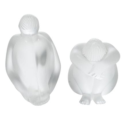 Pair of Lalique Nude Figurines 20th century, Frenc