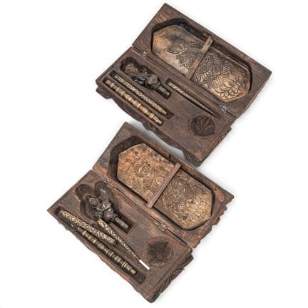 Pair of Antique Burmese Tattoo Kits Late 19th-Earl