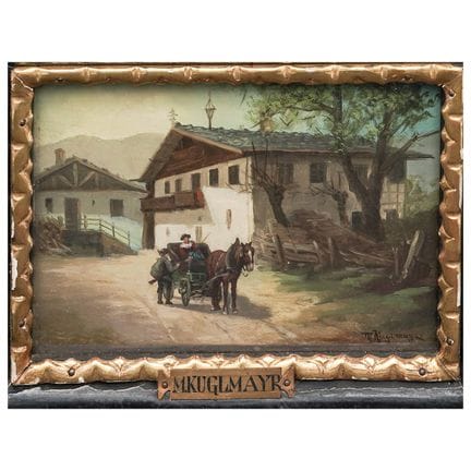 Max Kuglmayr (German, 1863-1930) Village Scene Oil