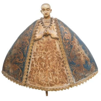 Antike spanische Kolonial-Andachtsstatue der Jungf