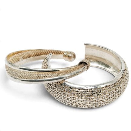 (2 Pcs) Tiffany Style Vermeil Bangles Late 20th Ce