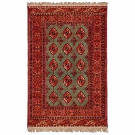 Hand-Knotted Turkmen Bokhara Area Rug 20th century
