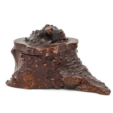 Antique Swiss Black Forest Wood Inkwell Late 19th-