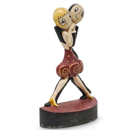 Art Deco Cast Iron Anne Fish Charleston Dancers Do