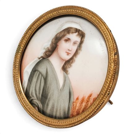 19th Cent. Miniature Porcelain Plaque of Ruth 19th