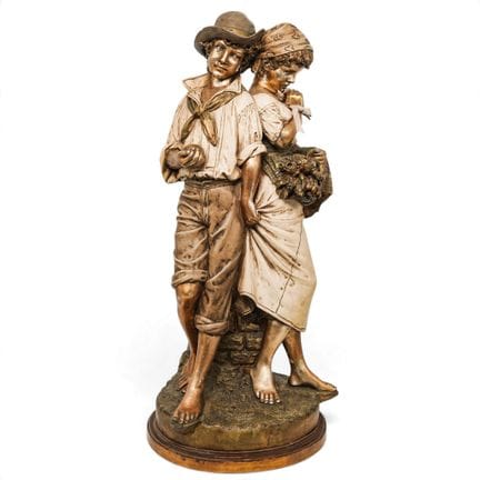 Vintage Marbro Lamp Co. Gilt Chalkware Sculptural 