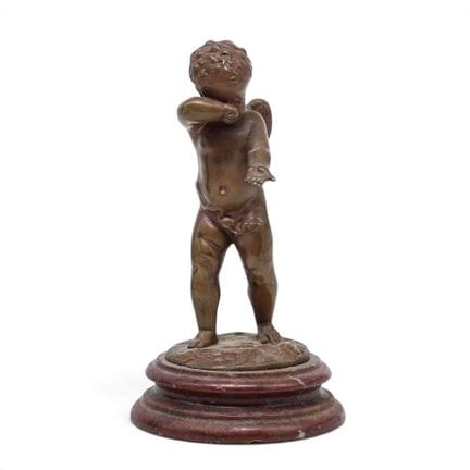 After Louis Kley Cast Bronze Cherub Sculpture Late