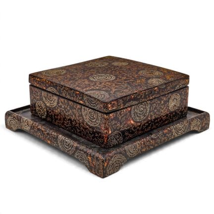 Japanese Tsugaru-nuri Lacquerware Box w/ Stand 20t
