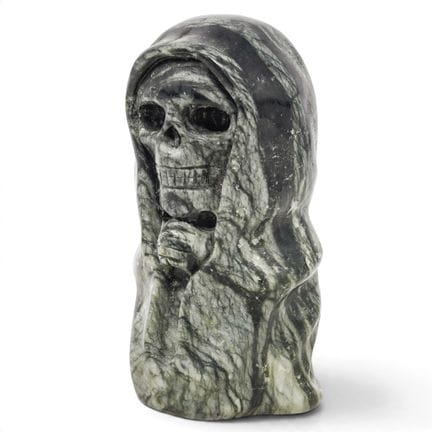 Vintage Carved Marble Grim Reaper Figurine Late 20
