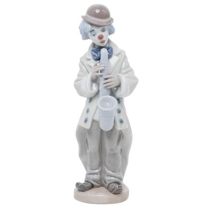 Lladro Porcelain "Sad Sax" Clown Figurine Late 20t