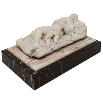 Antike, geschnitzte Marmorskulptur von Venus und E