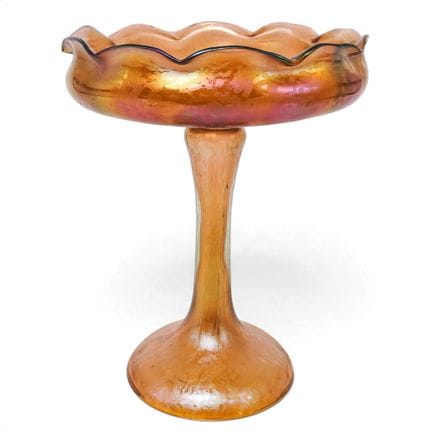 Antique Loetz-Style Iridescent Art Glass Compote L