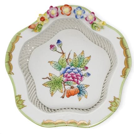 Herend "Queen Victoria" Reticulated Porcelain Trin