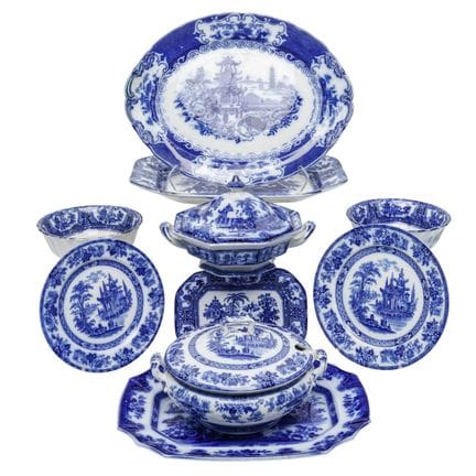 (11 pc) William Adams & Sons Kyber English Porcela
