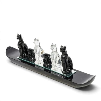 (7-teiliges Set) Baccarat-Kristallfiguren „Katze u