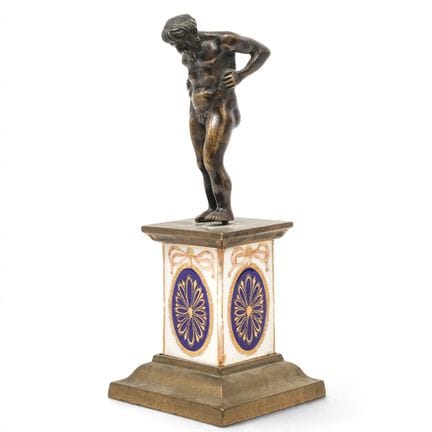 19th Cent. Patinated Bronze & Porcelain Grand Tour