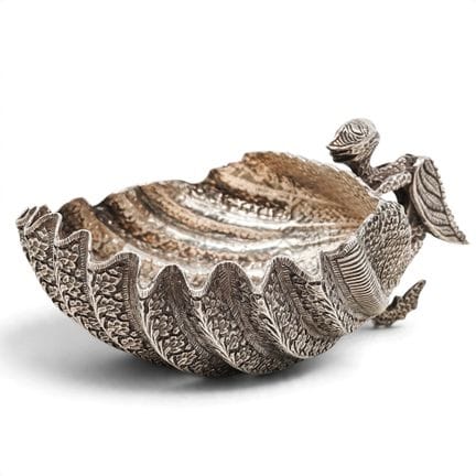 Japanese 950 Silver Scalloped Shell-Form Dish Meij