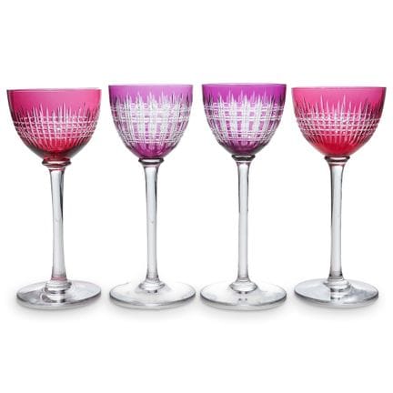 (4 pc) Baccarat Nancy & Cavour Cut Crystal Wine Gl