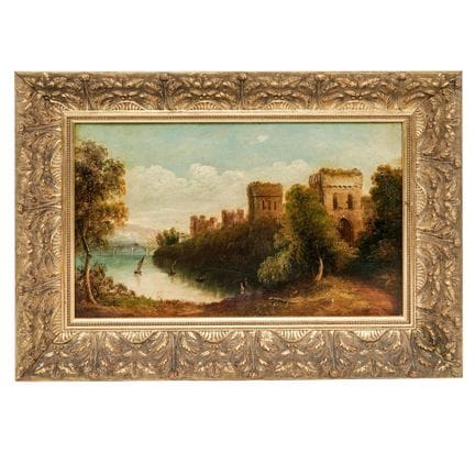 19th Cent. European School Landscape Oil on Panel 