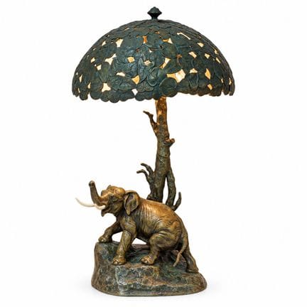 Edmund Csadek (österreichisch) Tischlampe aus Bron