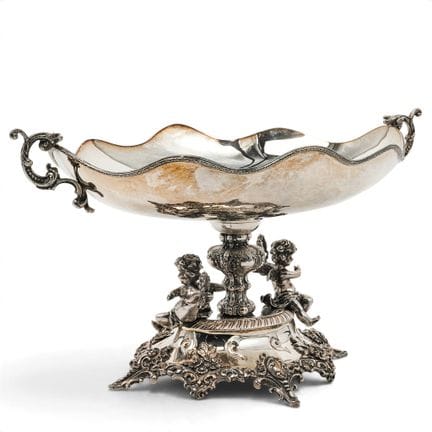 Tischschale aus Sterlingsilber mit Cherub-Motiv au