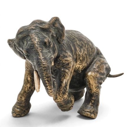 Antique Bronze Figurine of an Elephant Late 19th-e