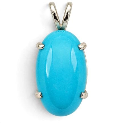 Pendentif en or blanc 14 carats avec turquoise, an