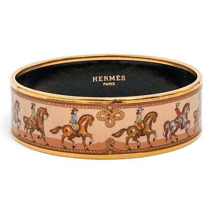 Bracelet rigide en émail Hermès à motif cheval, 20