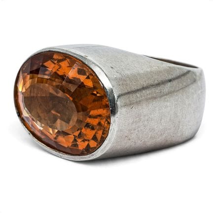 Bague en argent massif avec citrine de 15,00 carat