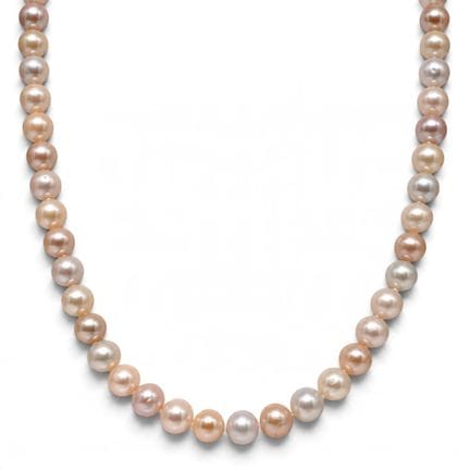 Collier en or jaune 14 carats avec perles d'eau do
