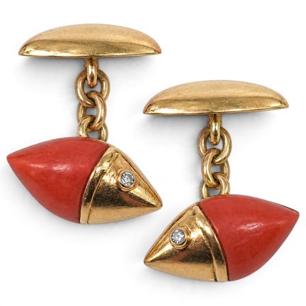 Boutons de manchettes Bvlgari en or jaune 18 carat