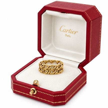 Bague flexible Art déco en or jaune 18 carats de C