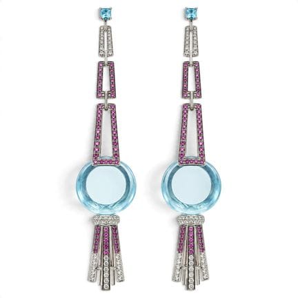 Boucles d'oreilles de style Art déco en or blanc 1