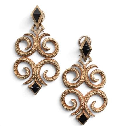 Cindy Royce : boucles d’oreilles pendantes en or j