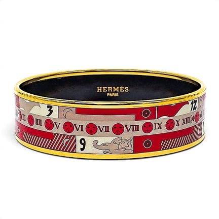 Bracelet rigide Hermès « Zodiac Moon » en émail ro