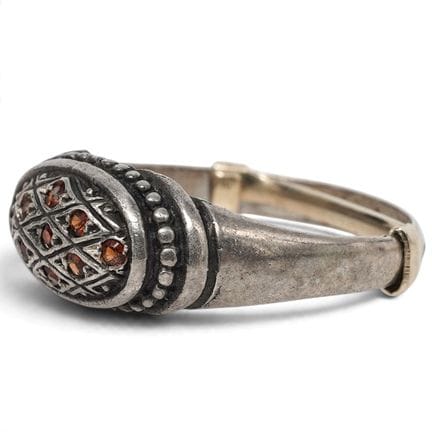 Bague chevalière en argent sterling avec citrine o
