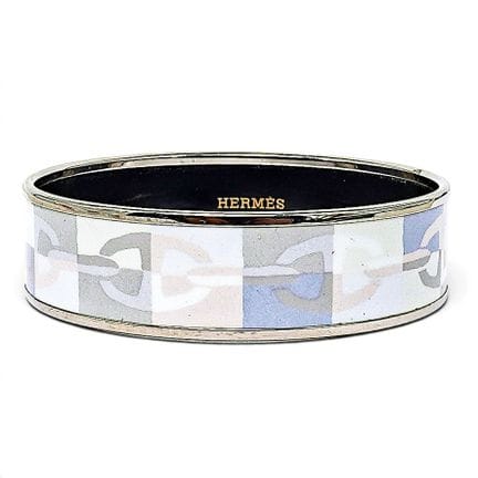 Bracelet rigide en émail imprimé Hermès « Optique 