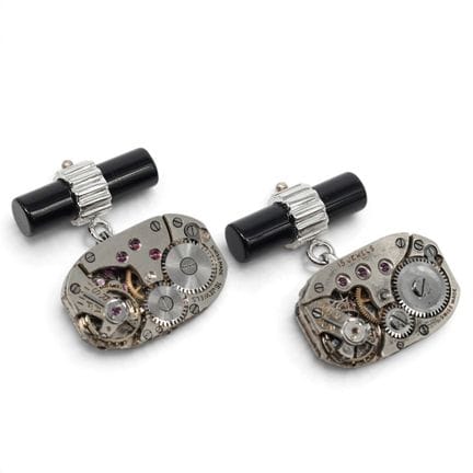 Boutons de manchettes Berca Steampunk à mouvement 