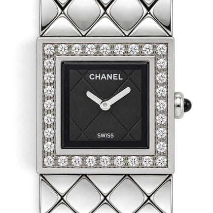 Chanel « Matelassé » Montre en acier inoxydable et