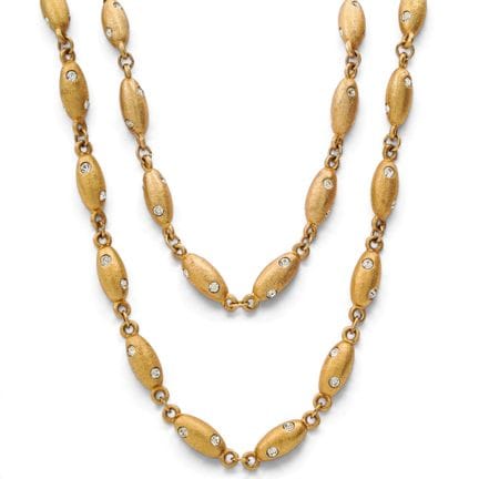 Collier Chanel de fantaisie à maillons ovales doré