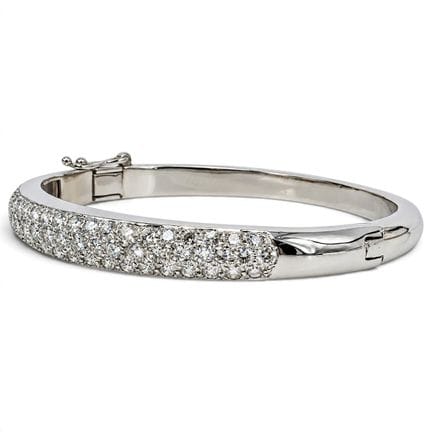 Bracelet manchette en or blanc 18 carats avec diam