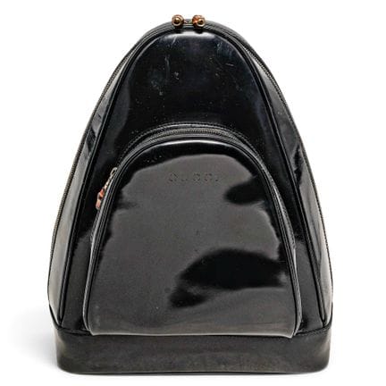 Sac à dos vintage Gucci Bamboo en cuir verni à ban